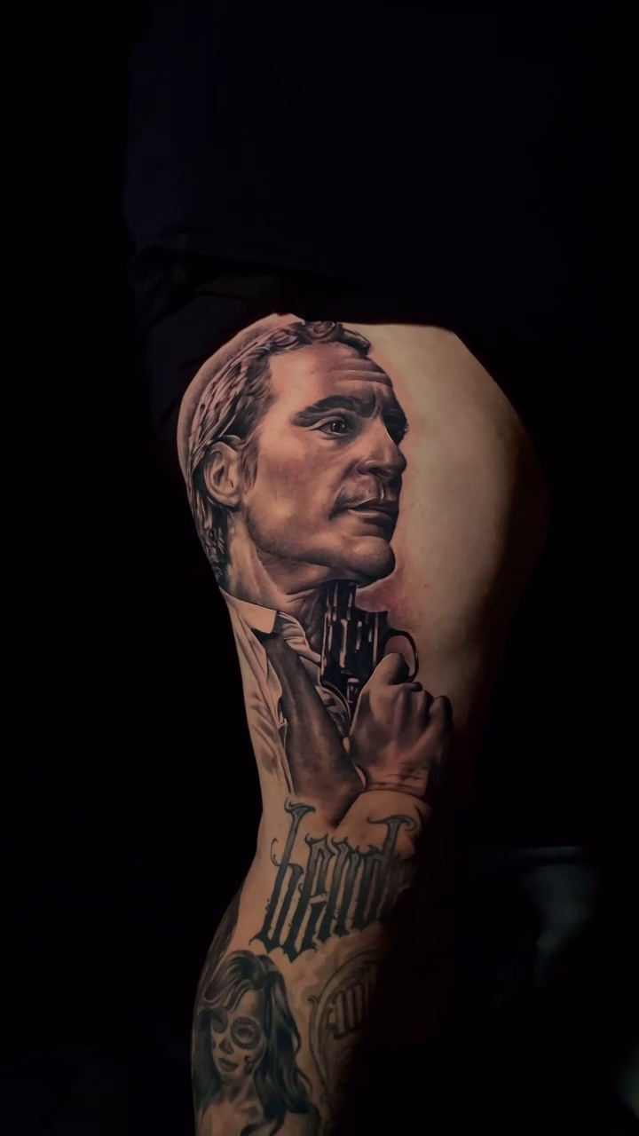 Tattoo by @inkedbyscratch — realism, black_and_grey