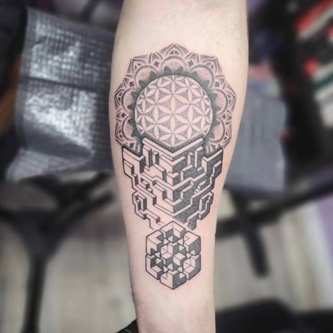Tattoo by @tatsbykyra1 — geometric, dotwork