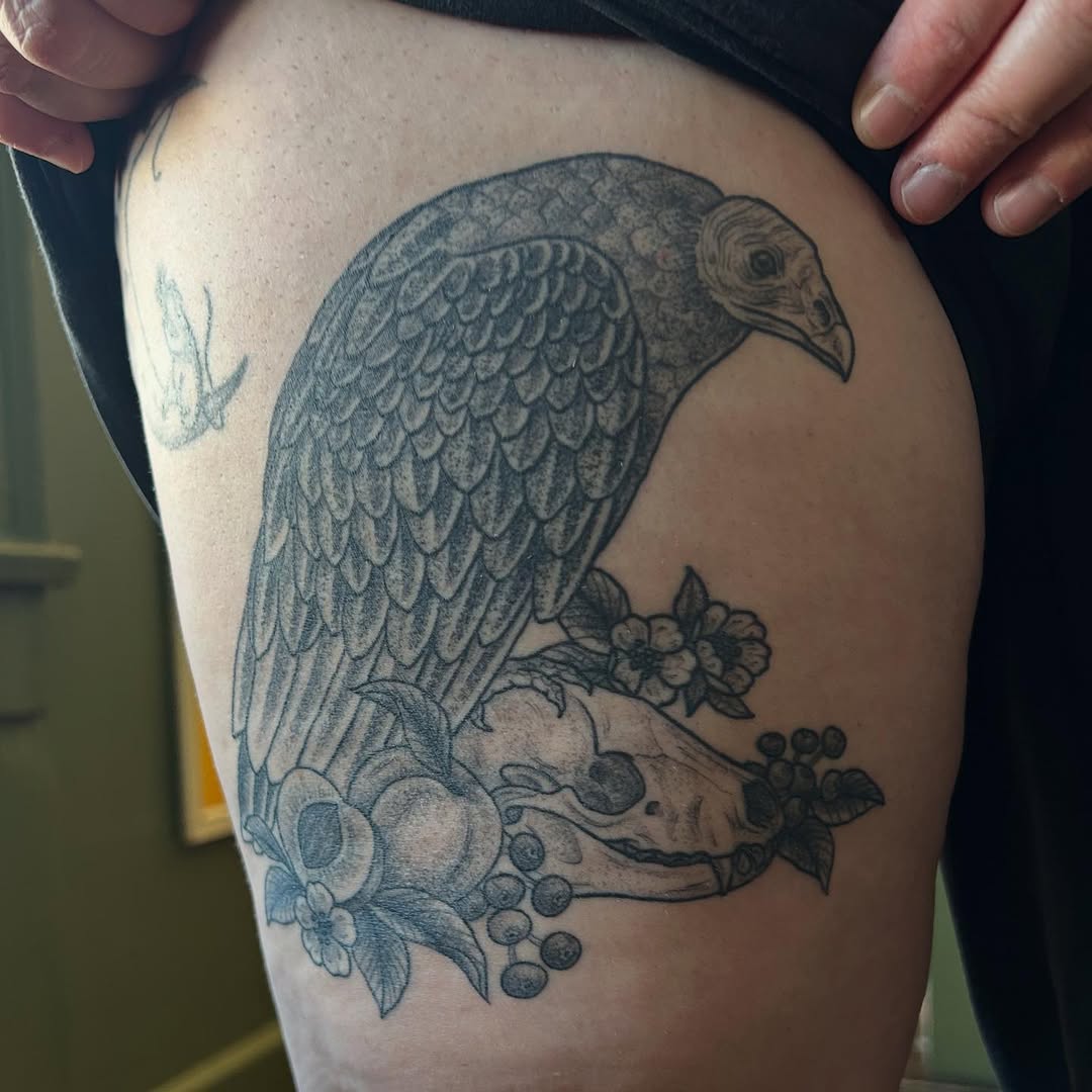 Tattoo by @inkslingingtattoo โ black_and_grey, dotwork