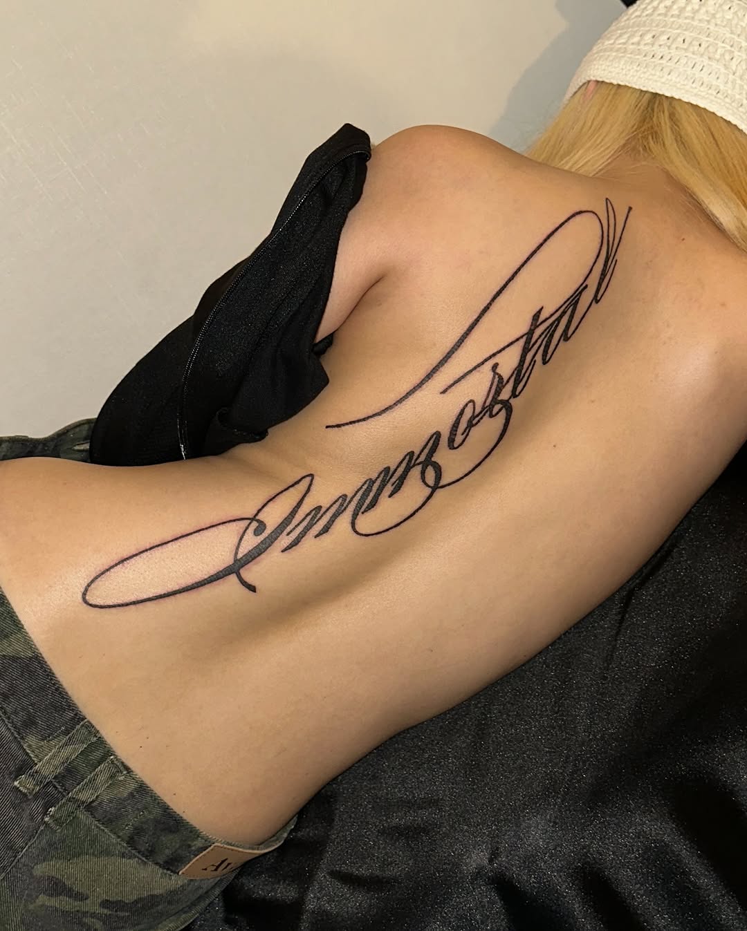 Tattoo by @eyeballism___ — lettering_script, fine_line