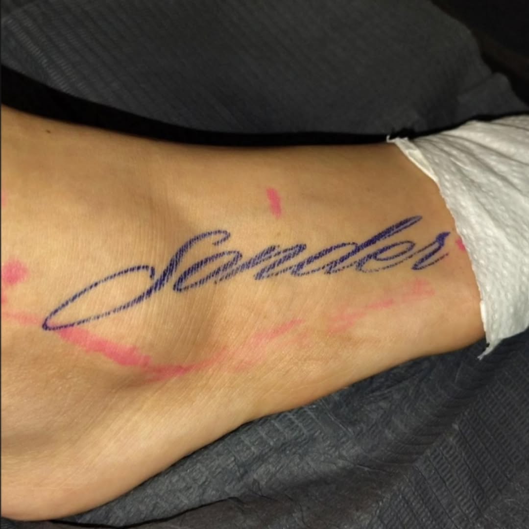 Tattoo by @inkw.ivy — lettering_script, fine_line