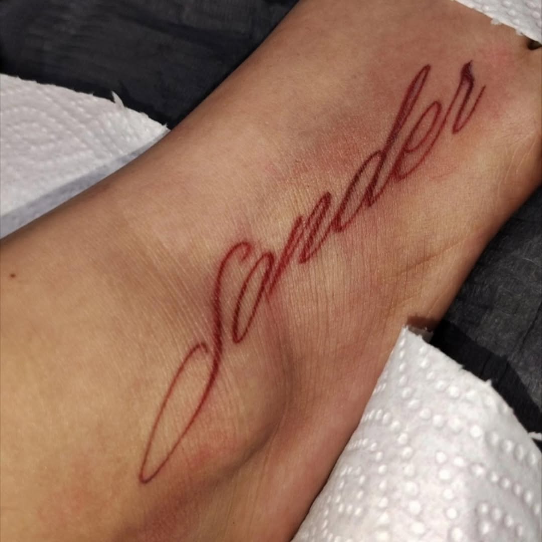 Tattoo by @inkw.ivy — lettering_script, fine_line