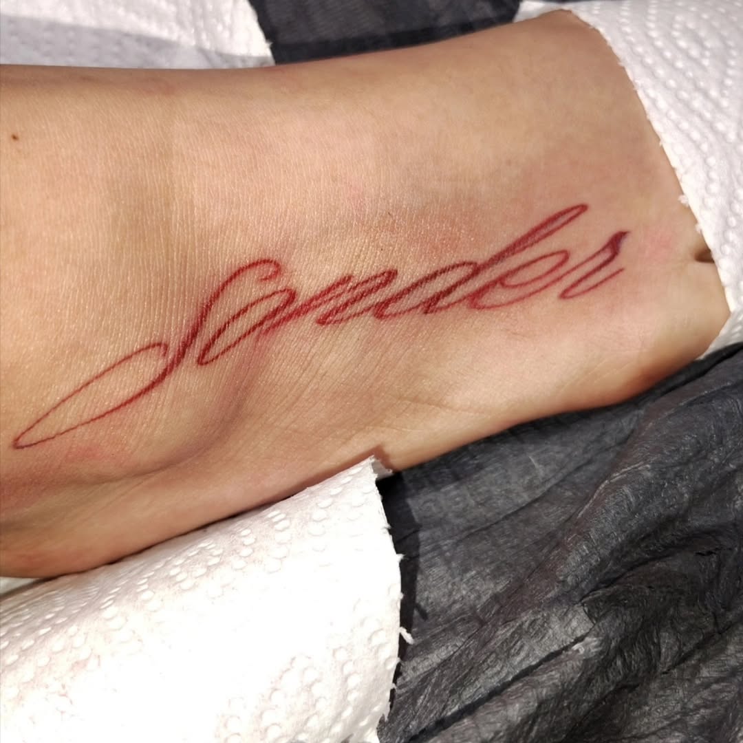 Tattoo by @inkw.ivy — lettering_script, fine_line