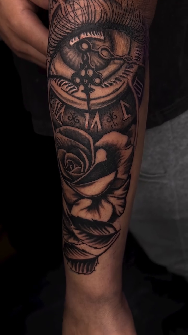 Tattoo by @inkstinctual — black_and_grey, realism