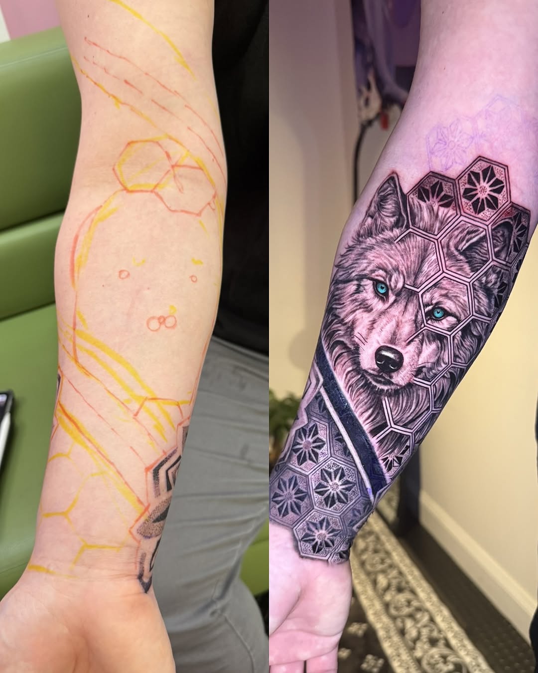 Tattoo by @ivyleetattoo — realism, geometric