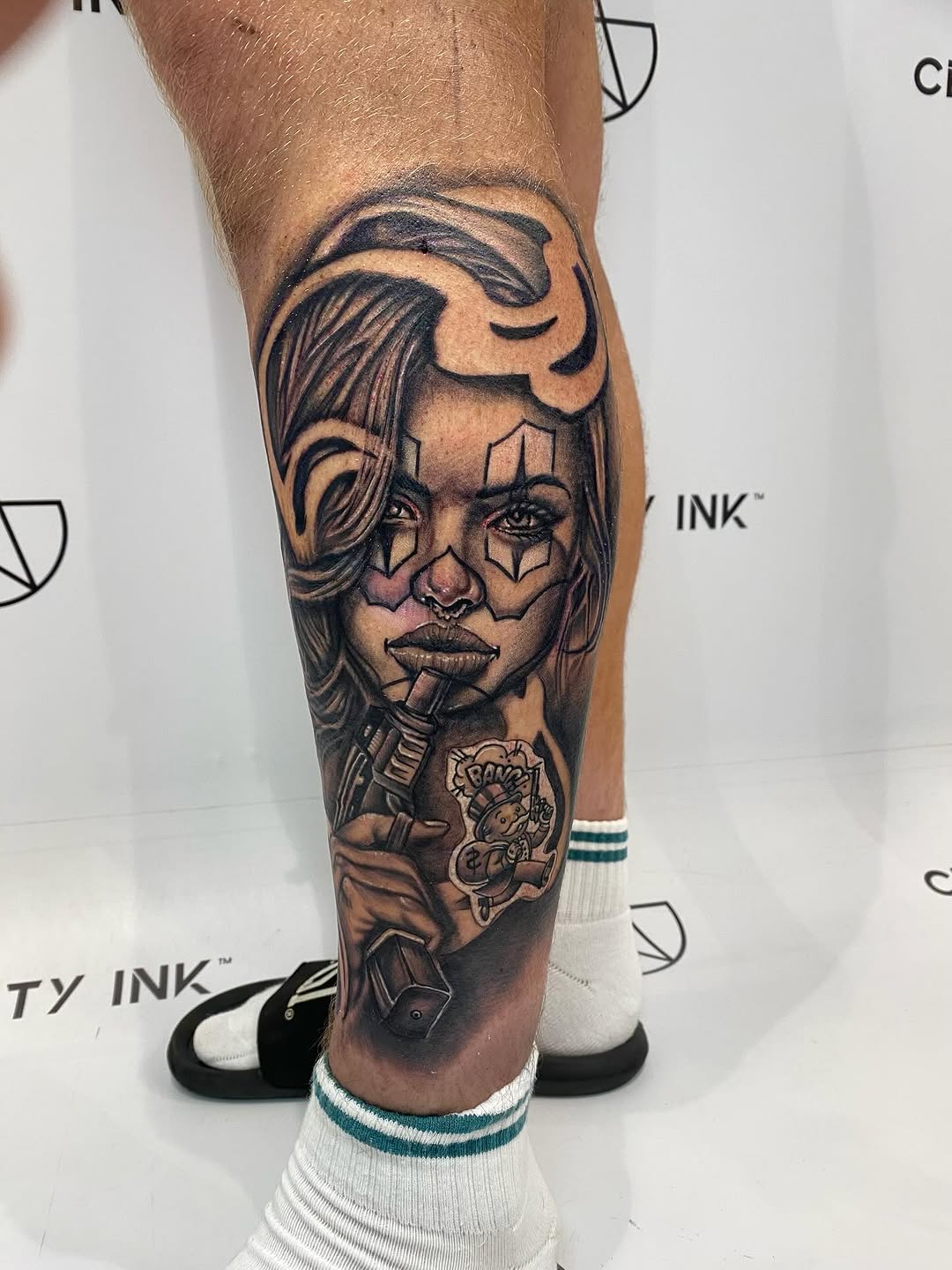 Tattoo by @dom_macio_tattoo โ chicano, black_and_grey