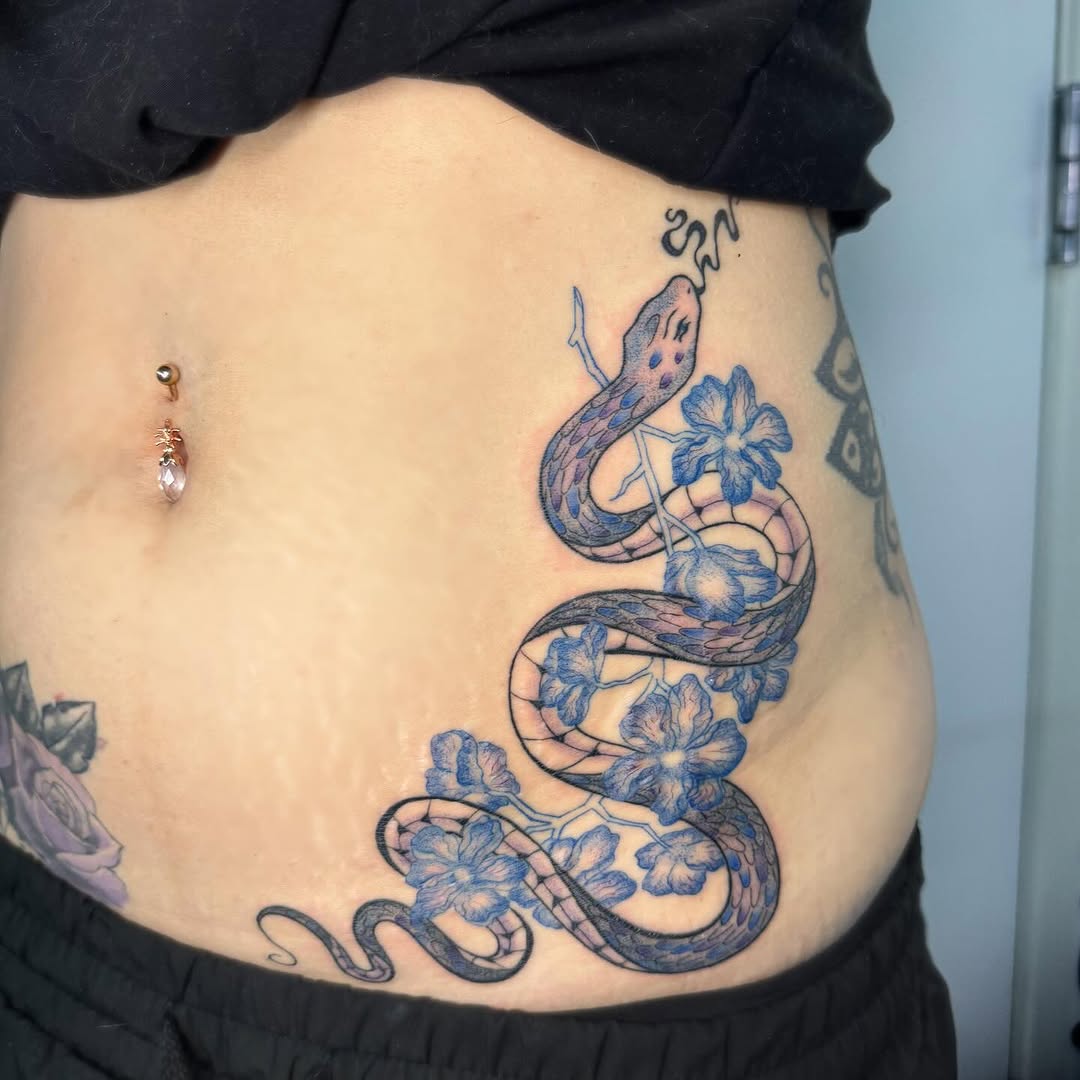 Tattoo by @kittystitches.ink — fine_line, black_and_grey