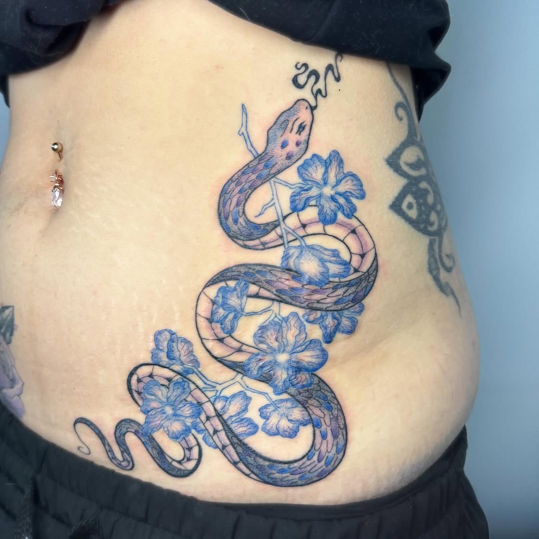 Tattoo by @kittystitches.ink — fine_line, black_and_grey