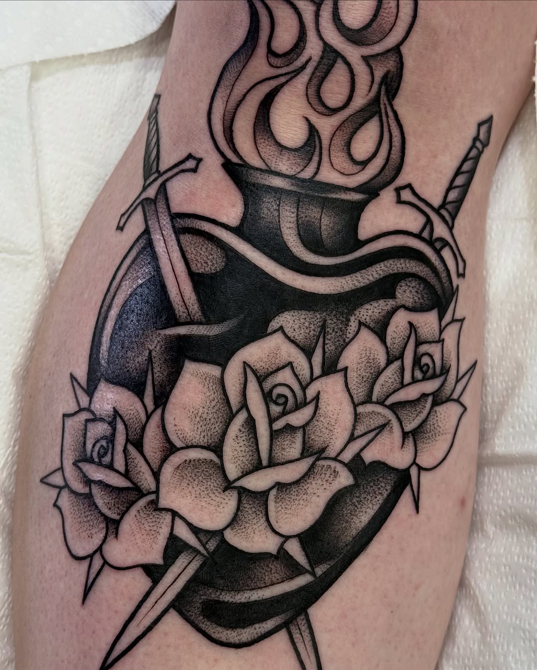 Tattoo by @inkedbyjenna — blackwork, illustrative