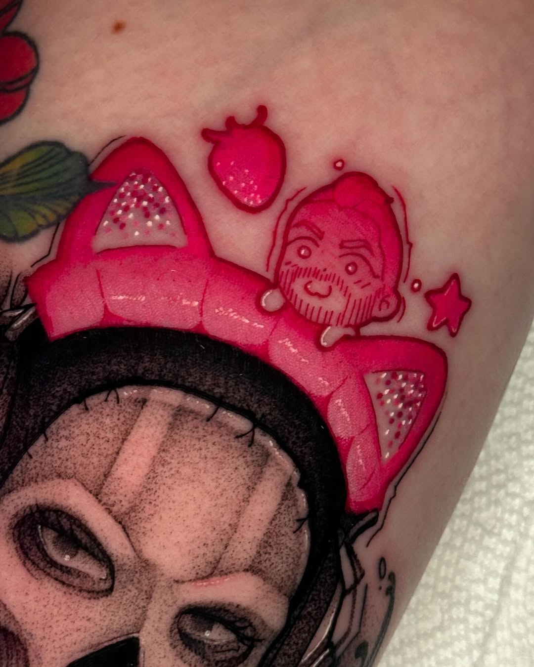 Tattoo by @xq.ink — new_school, anime