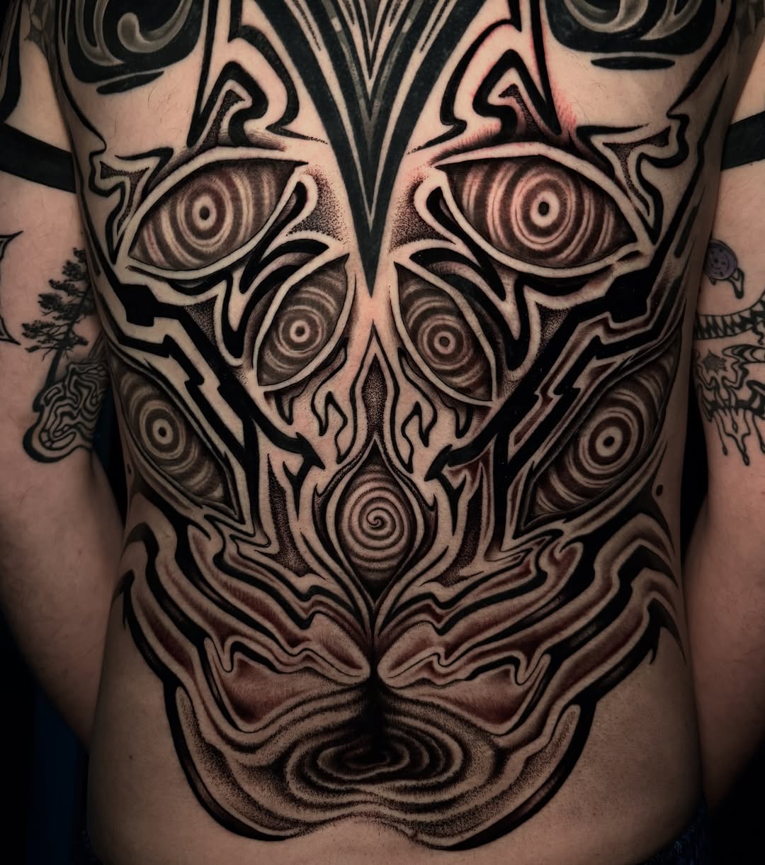Tattoo by @inkdbydmo — black_and_grey, dotwork