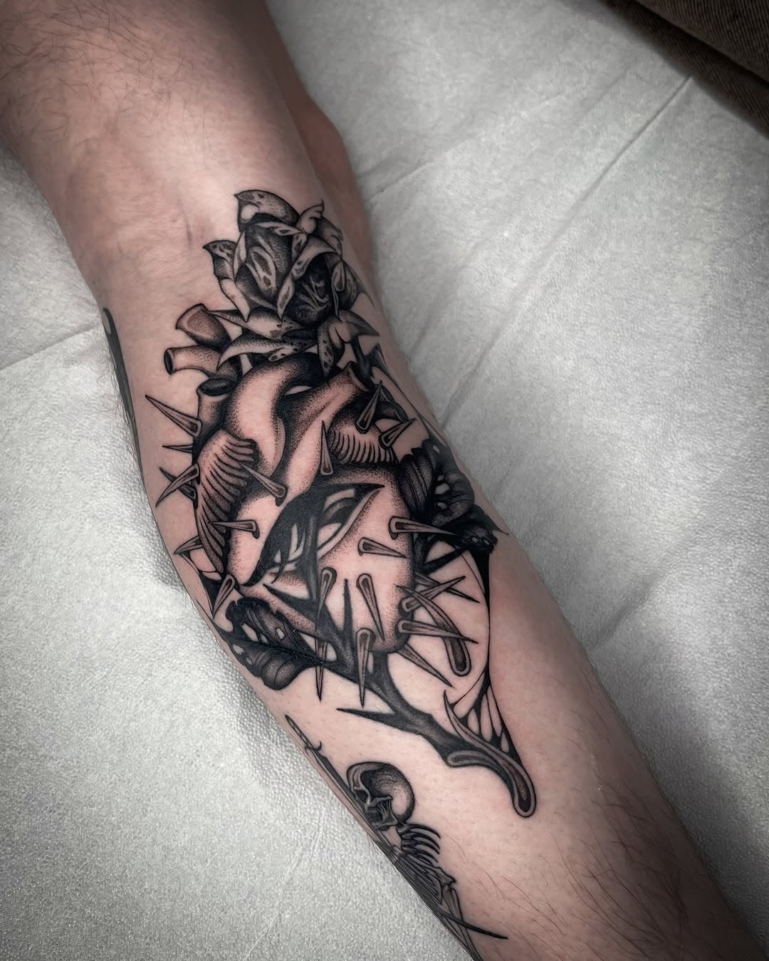 Tattoo by @arterego.ttt โ dark_realism, black_and_grey