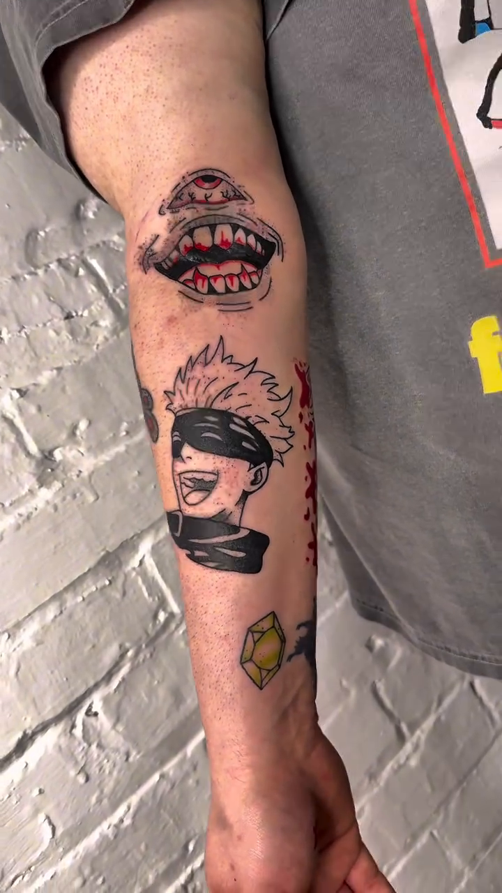 Tattoo by @scoldingarts — illustrative, anime