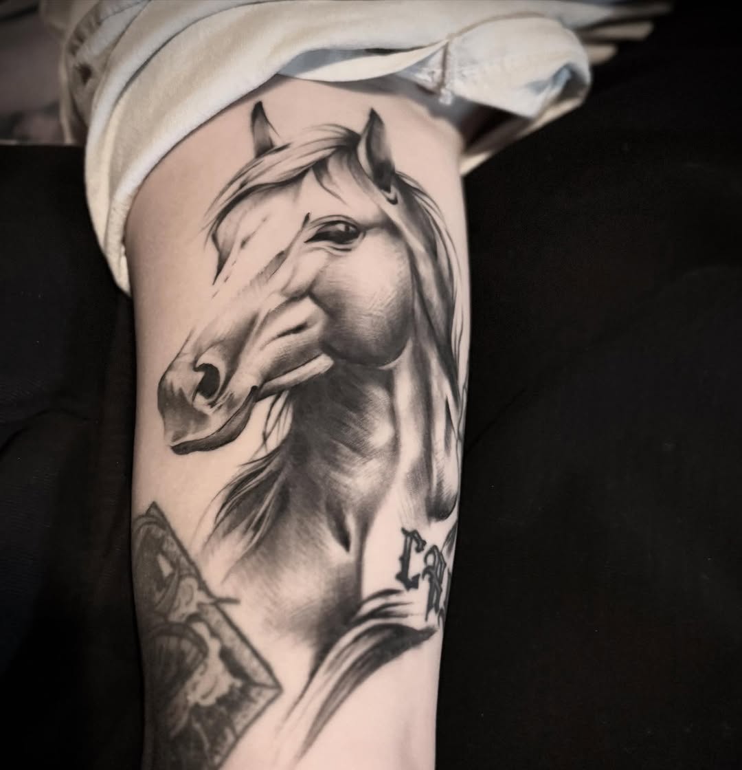 Tattoo by @crawleyboyart — realism, black_and_grey