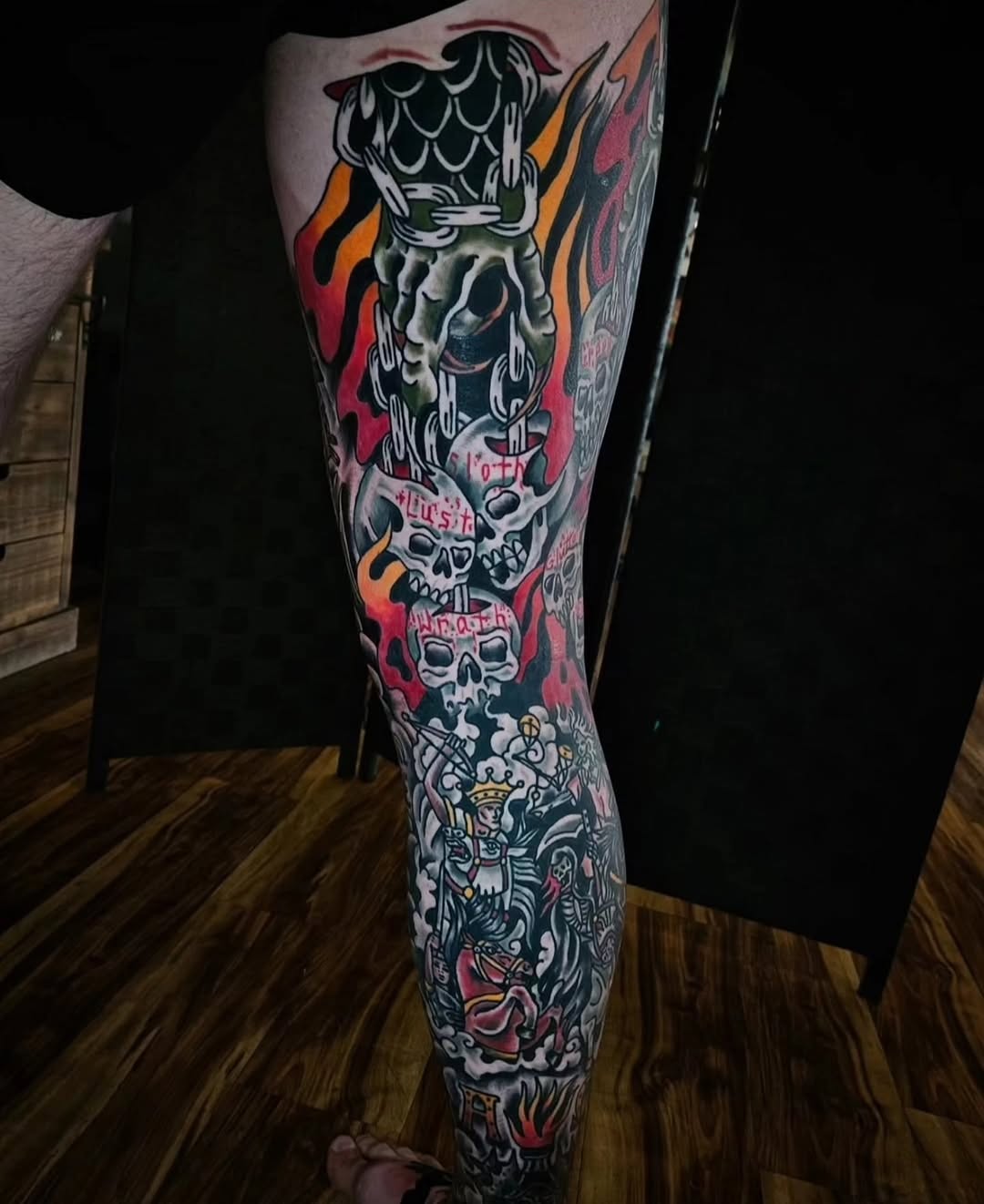 Tattoo by @celinaward — american_traditional, trash_polka