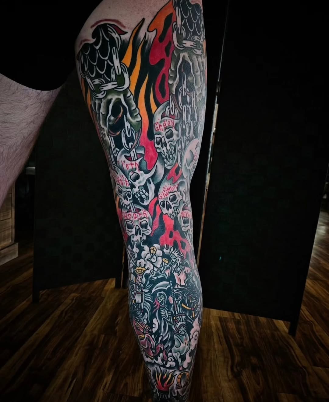 Tattoo by @celinaward — trash_polka, black_and_grey
