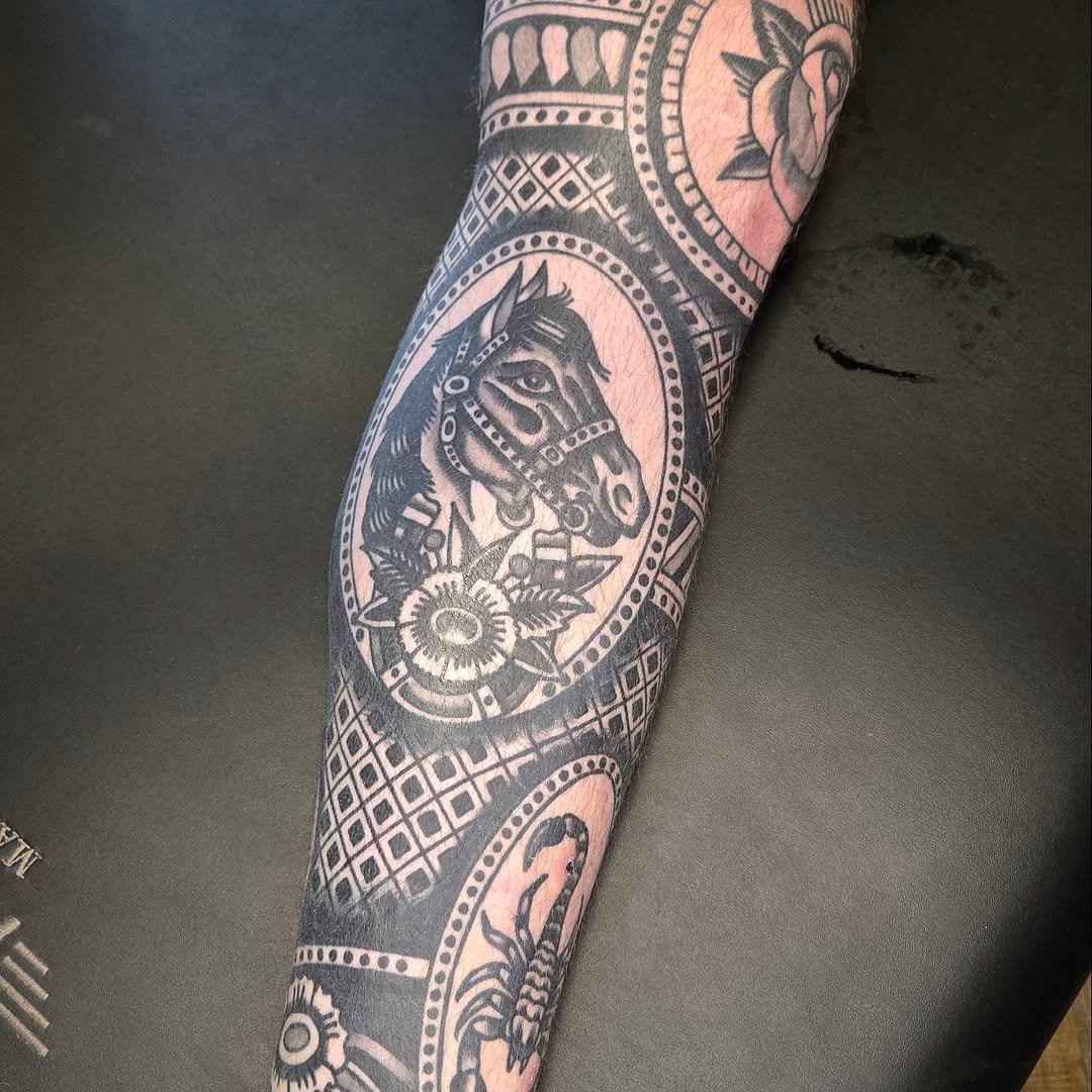 Tattoo by @dekeharms — american_traditional, blackwork