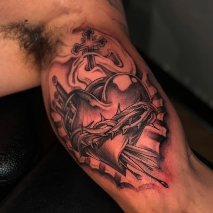 Tattoo by @inkbyj2 — black_and_grey, realism