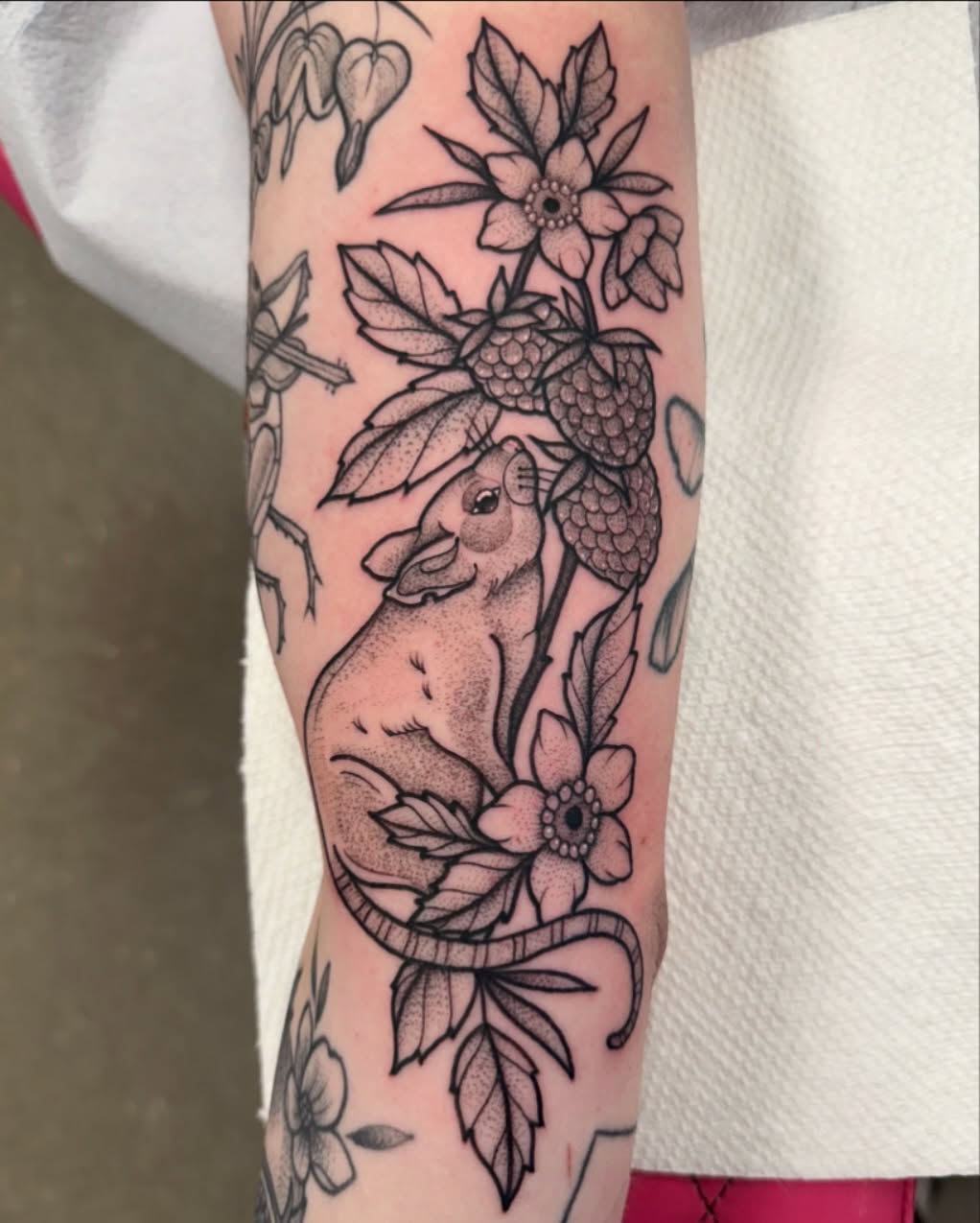 Tattoo by @sxmantha_jane — illustrative, black_and_grey