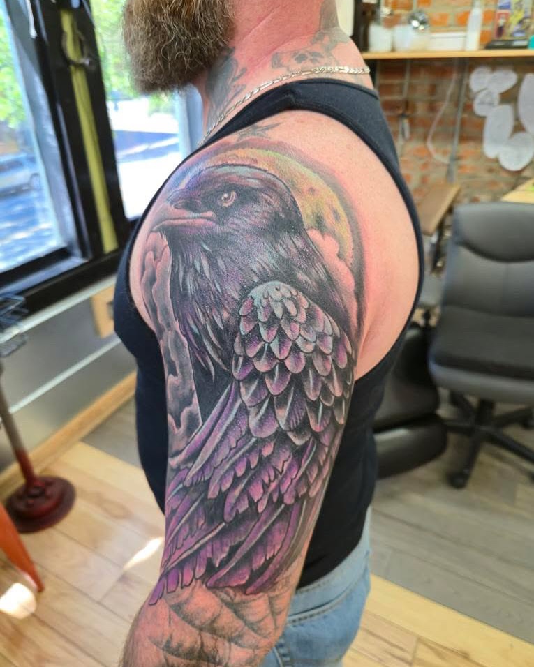 Tattoo by @kustomhustletattoo — realism, black_and_grey