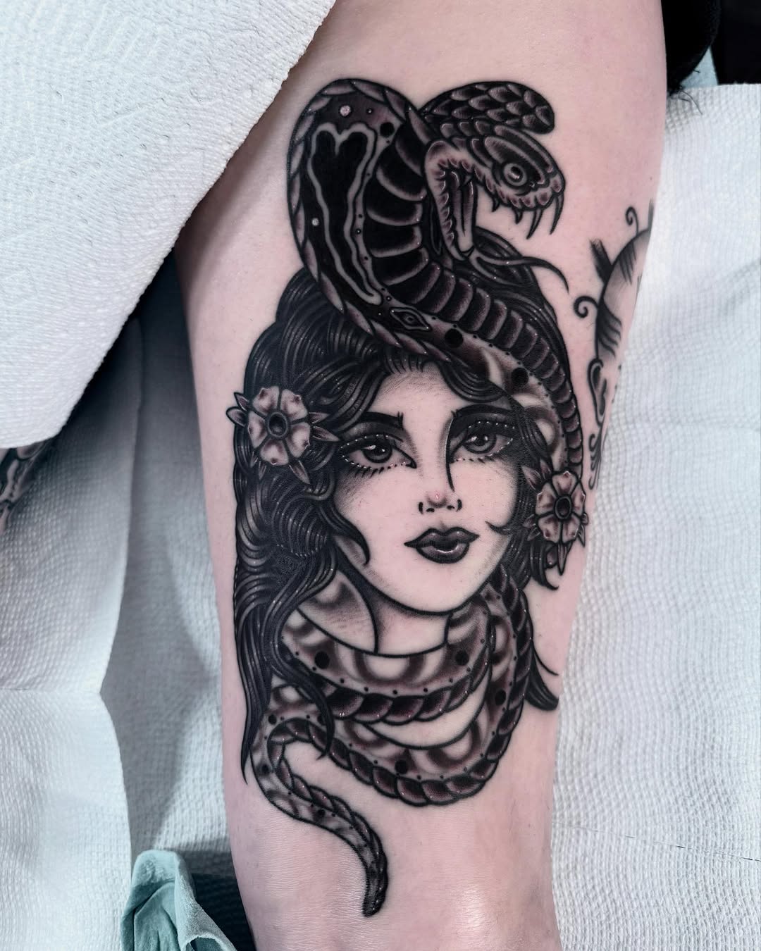 Tattoo by @howler.tattoos โ american_traditional, black_and_grey