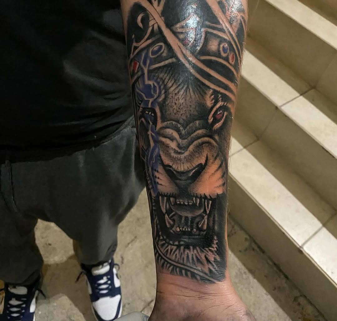 Tattoo by @mauze_tattoos β realism, black_and_grey
