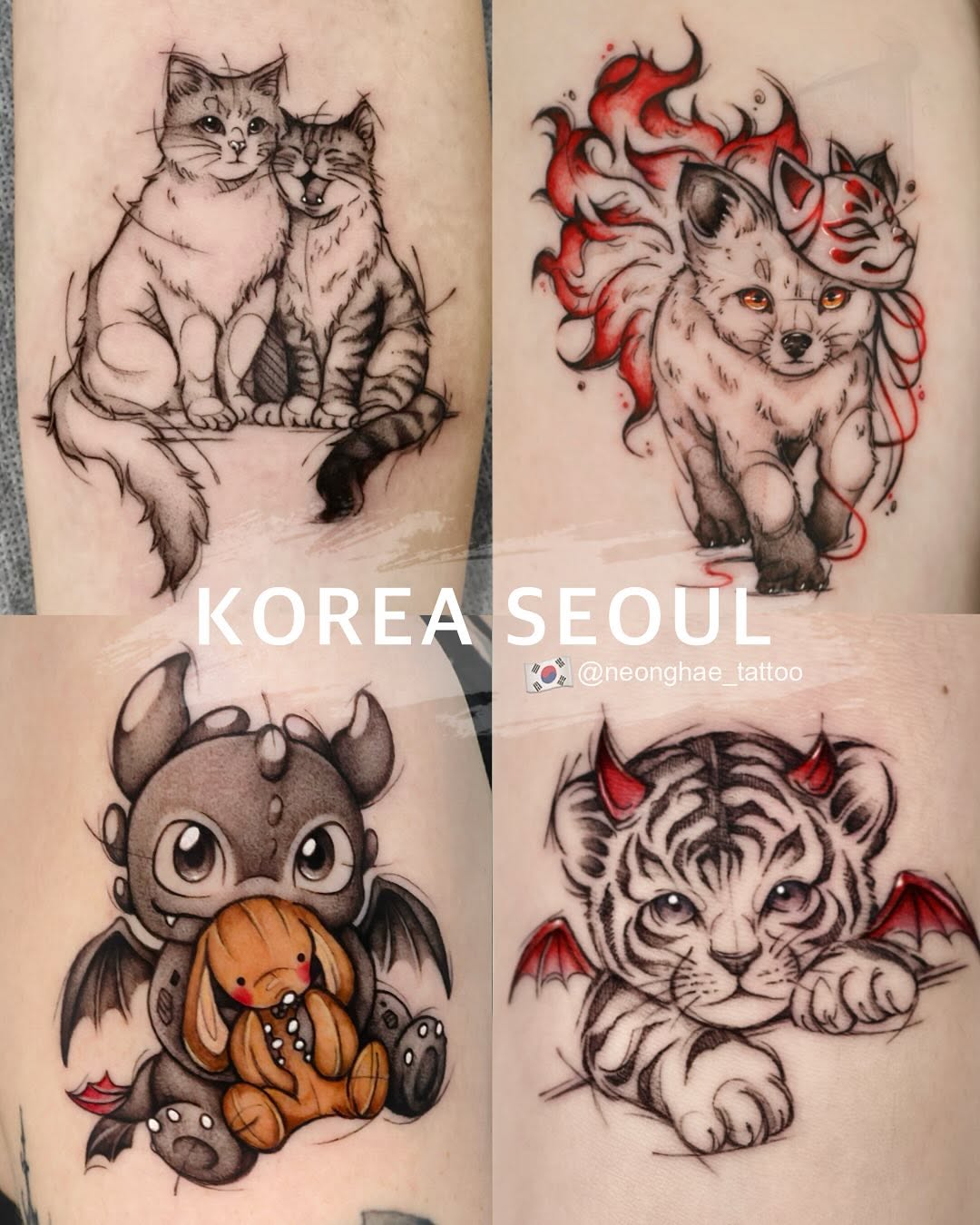 Tattoo by @neonghae β illustrative, black_and_grey