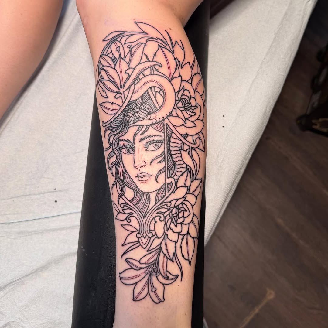 Tattoo by @christopher.astc — fine_line, blackwork