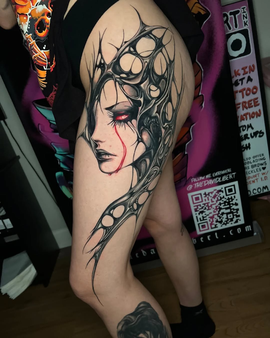 Tattoo by @thedavidlibert โ dark_realism, blackwork