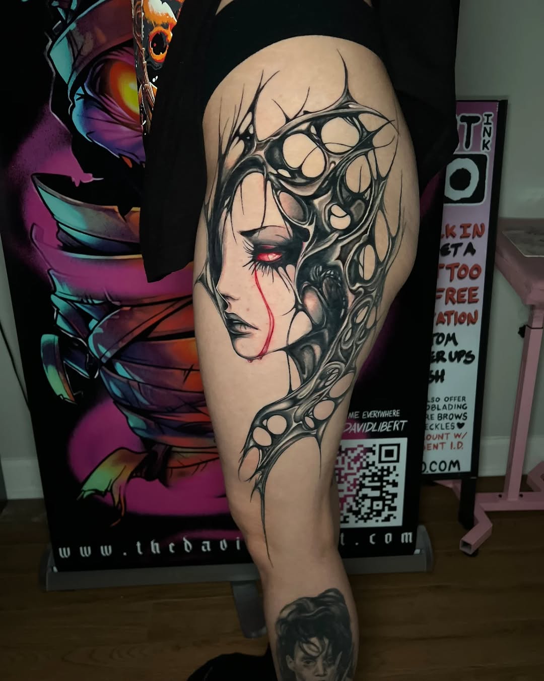 Tattoo by @thedavidlibert โ dark_realism, blackwork