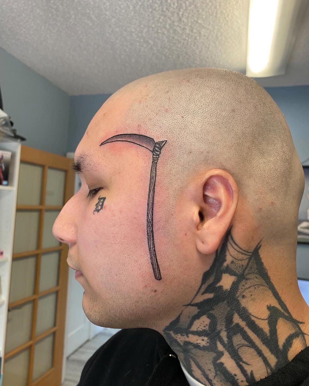 Tattoo by @tattyblasting — blackwork, lettering_script