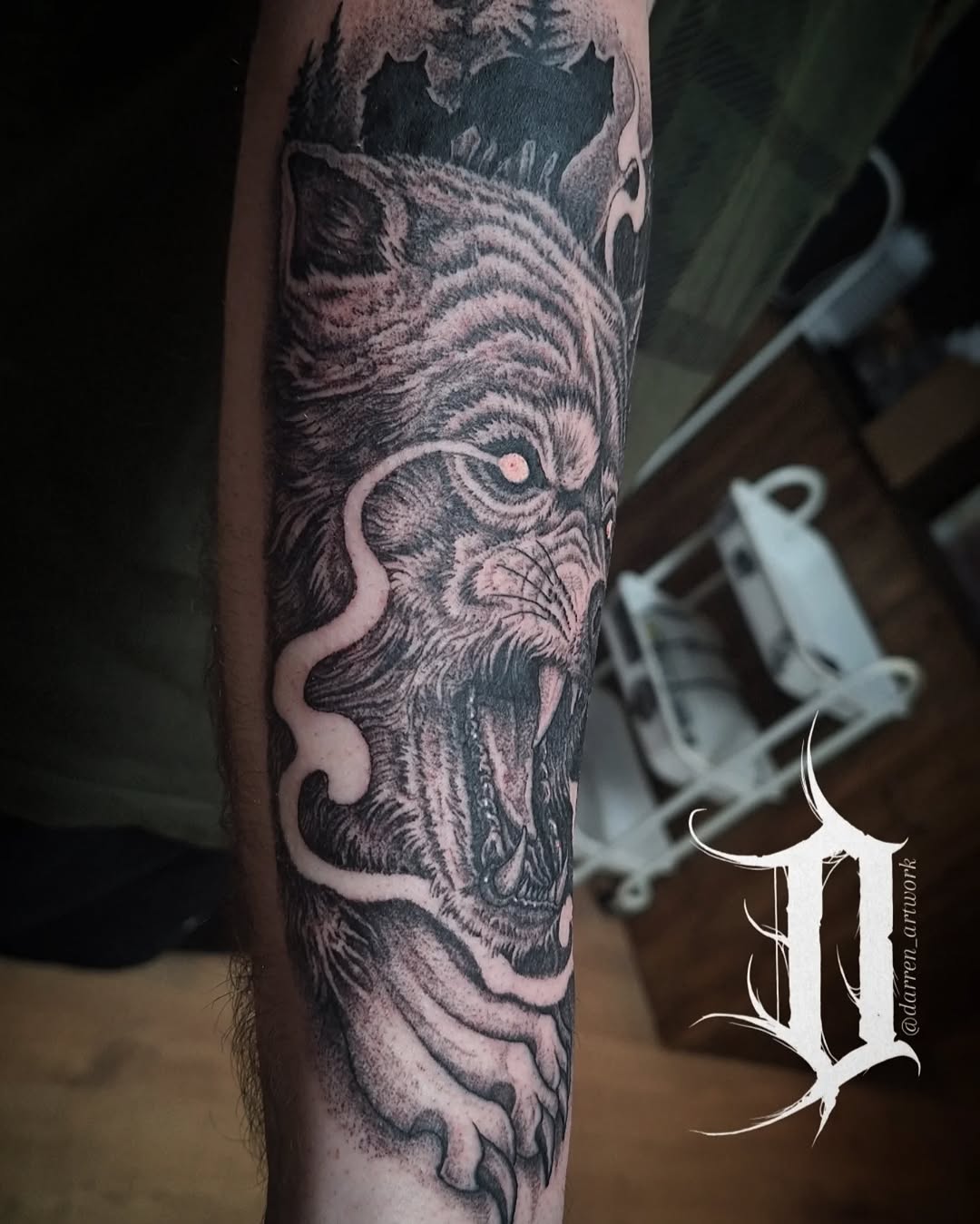 Tattoo by @darren_artwork โ realism, black_and_grey