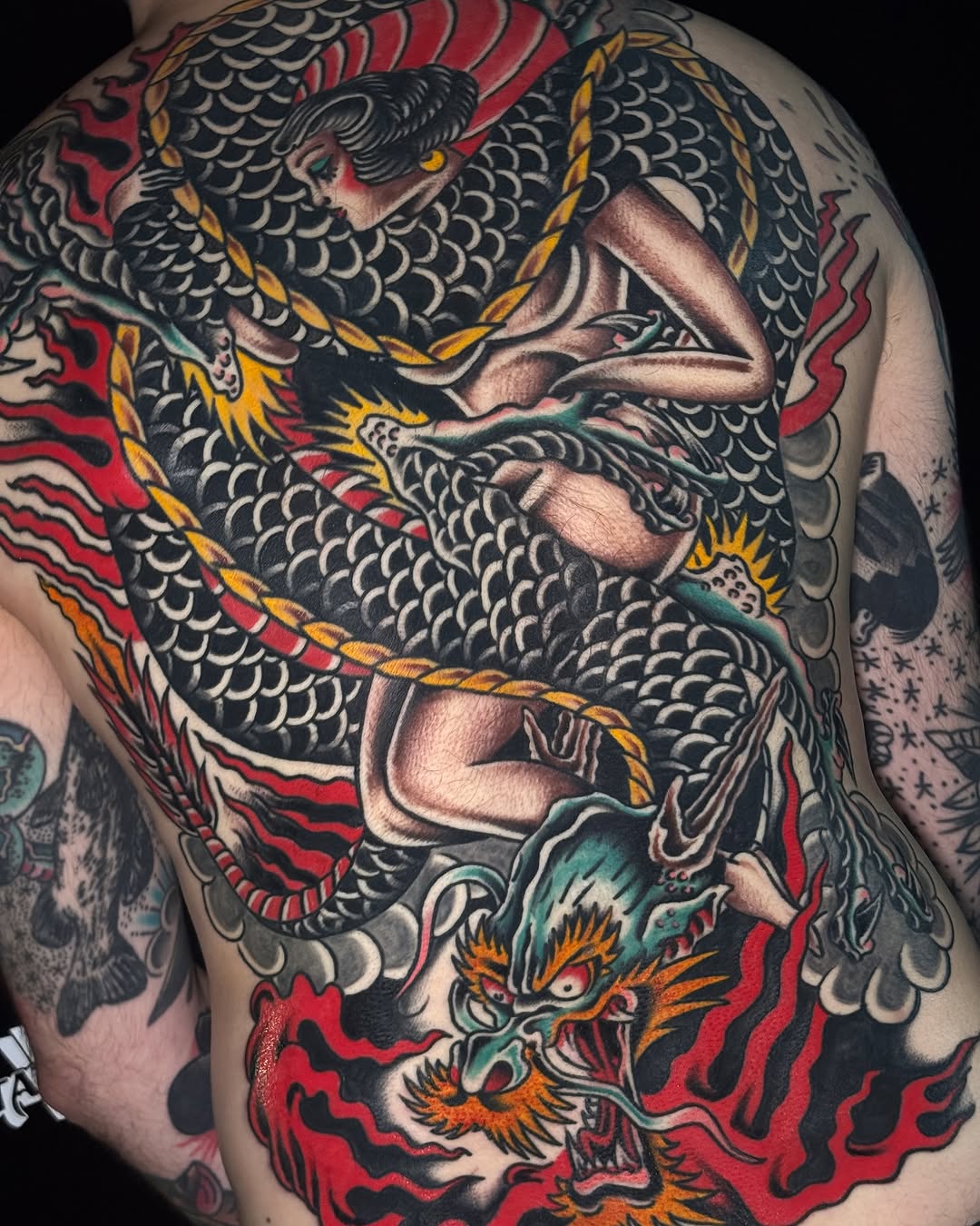 Tattoo by @tonykaplantattoo — japanese_irezumi, american_traditional