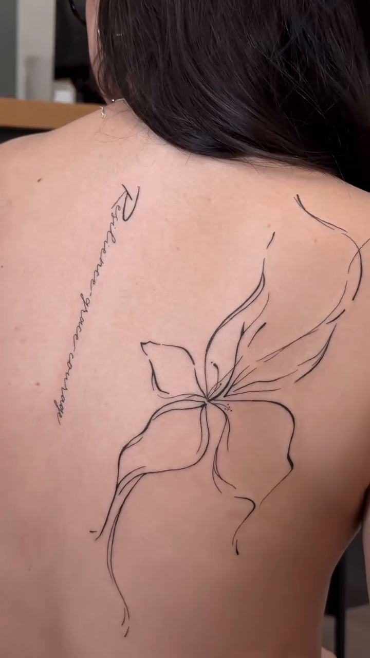 Tattoo by @vikabenito_tattoo โ fine_line, lettering_script