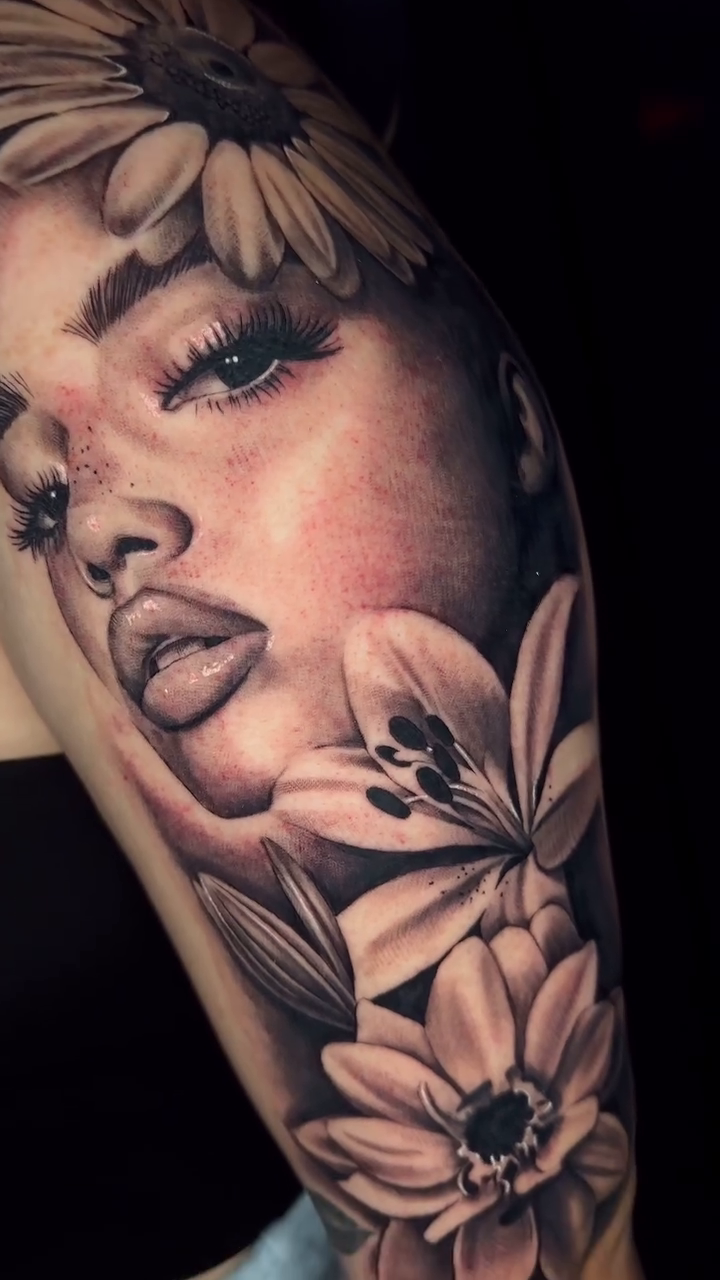Tattoo by @angelaazuree — realism, black_and_grey