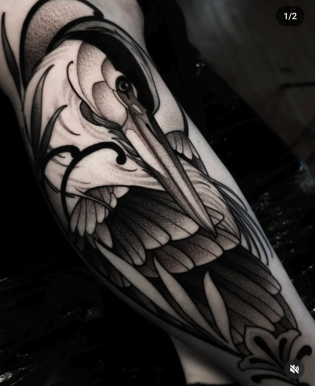 Tattoo by @deadcrown_ — blackwork