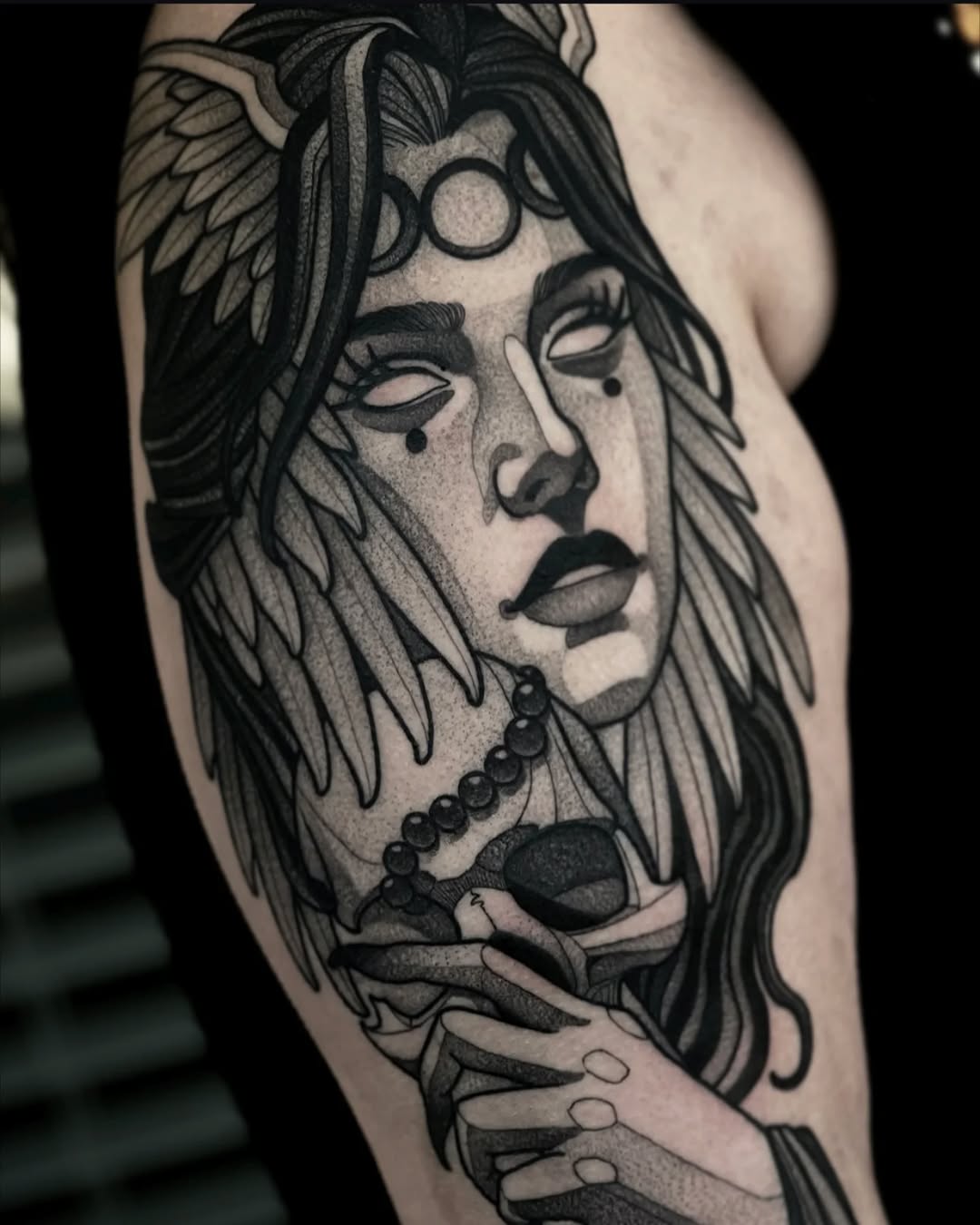Tattoo by @deadcrown_ — blackwork