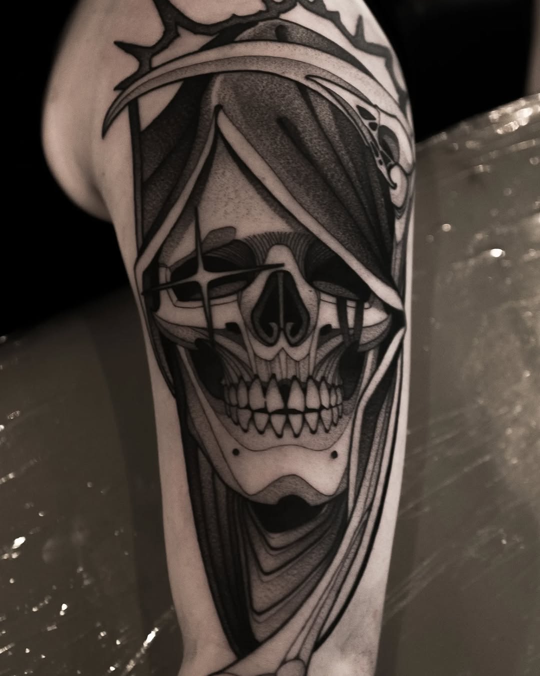 Tattoo by @deadcrown_ — blackwork