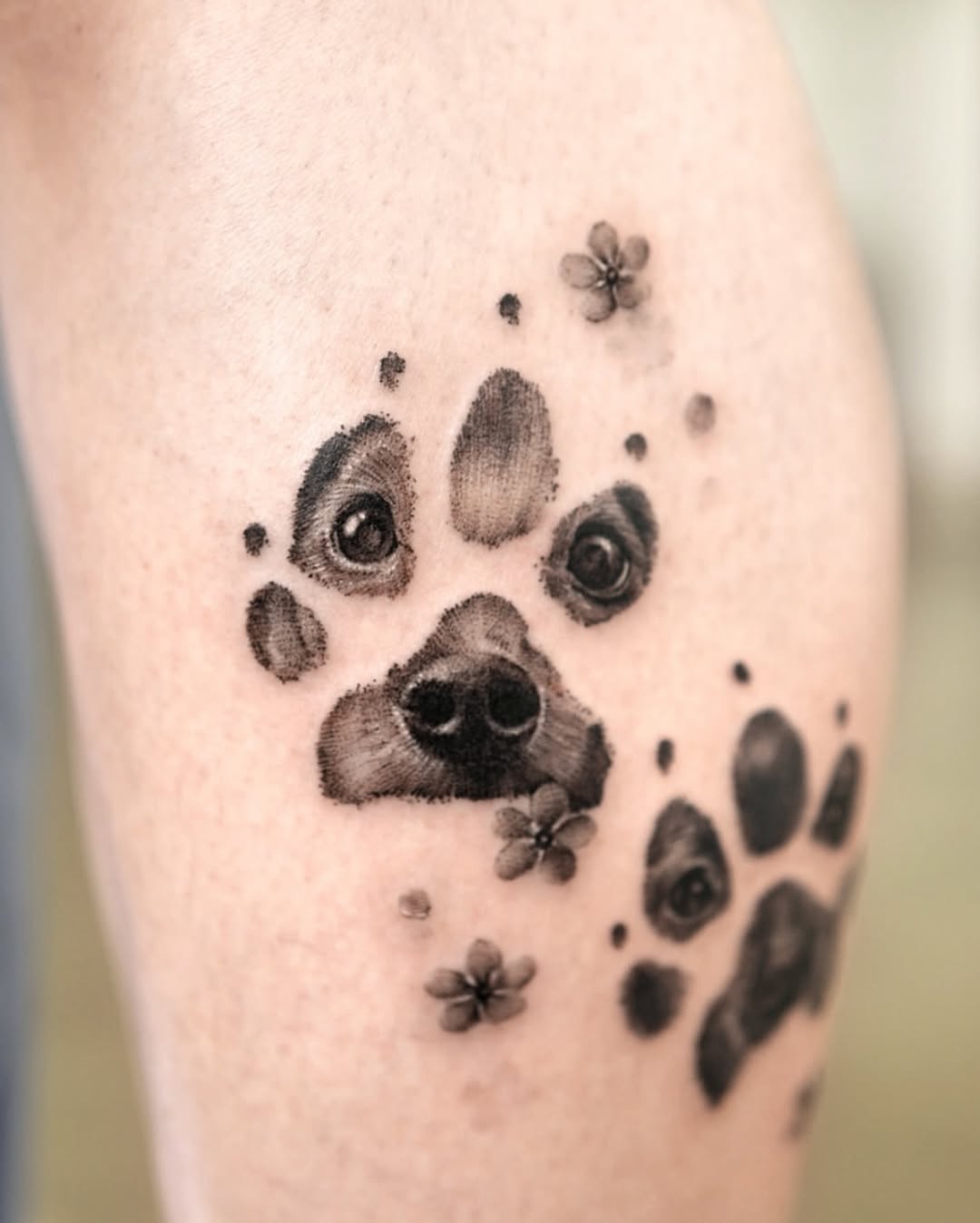 Tattoo by @tattooist_kimria — realism, black_and_grey