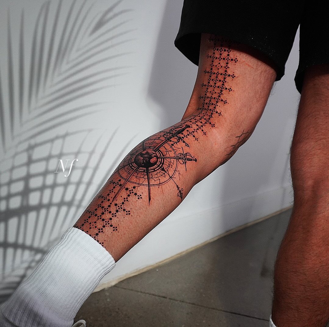 Tattoo by @ji.min.tt — geometric, dotwork