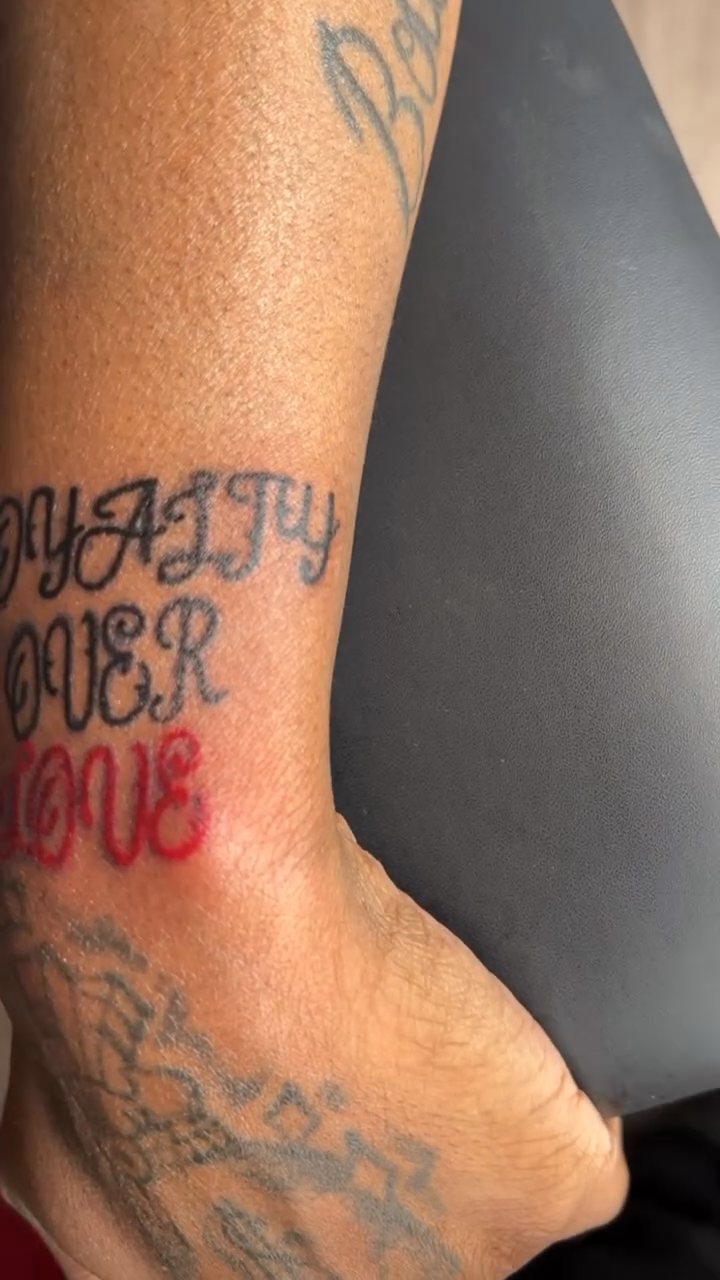 Tattoo by @702tattoo — lettering_script, illustrative