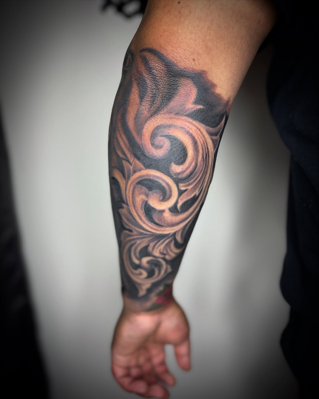 Tattoo by @zhentats2 — black_and_grey, ornamental