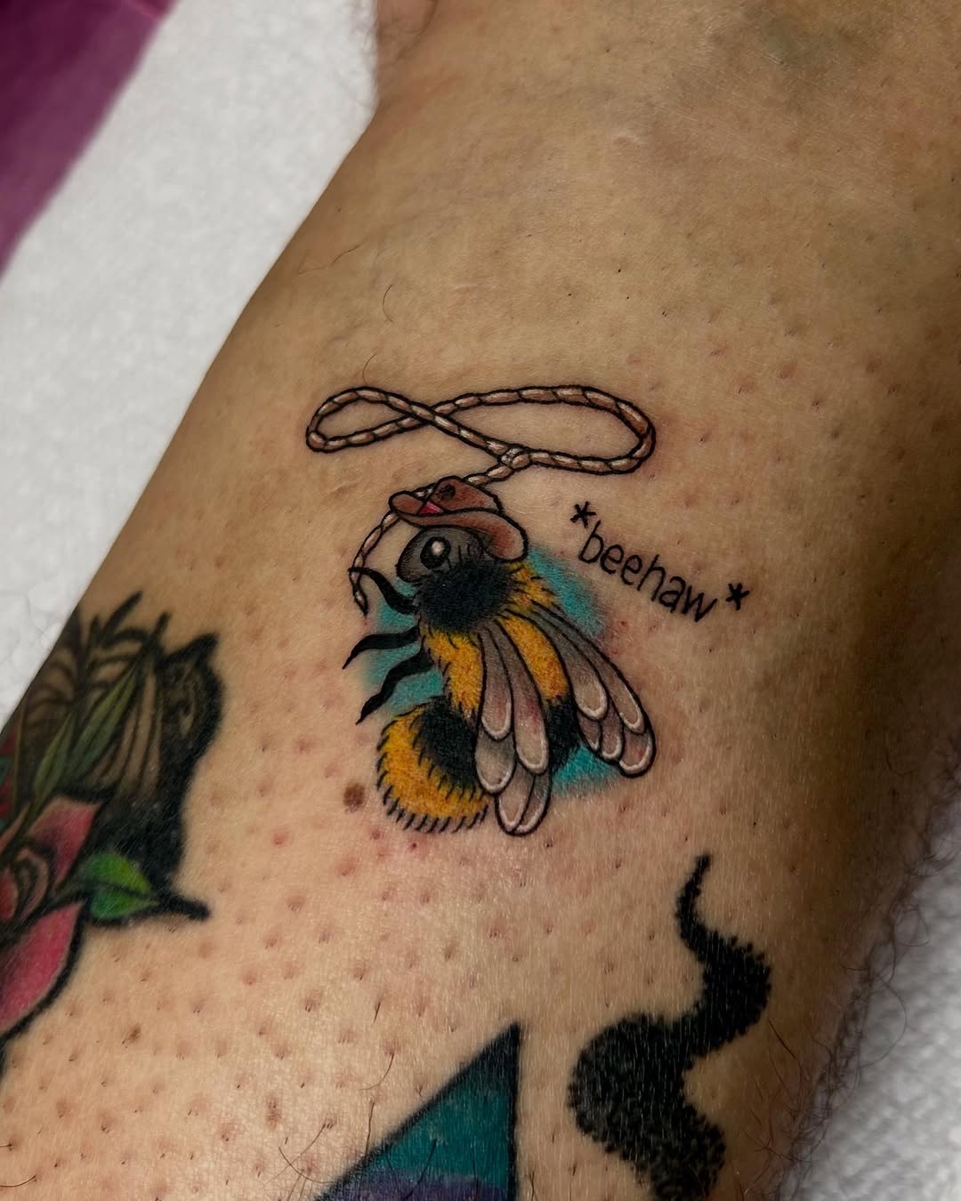 Tattoo by @death__frisbee — illustrative, new_school