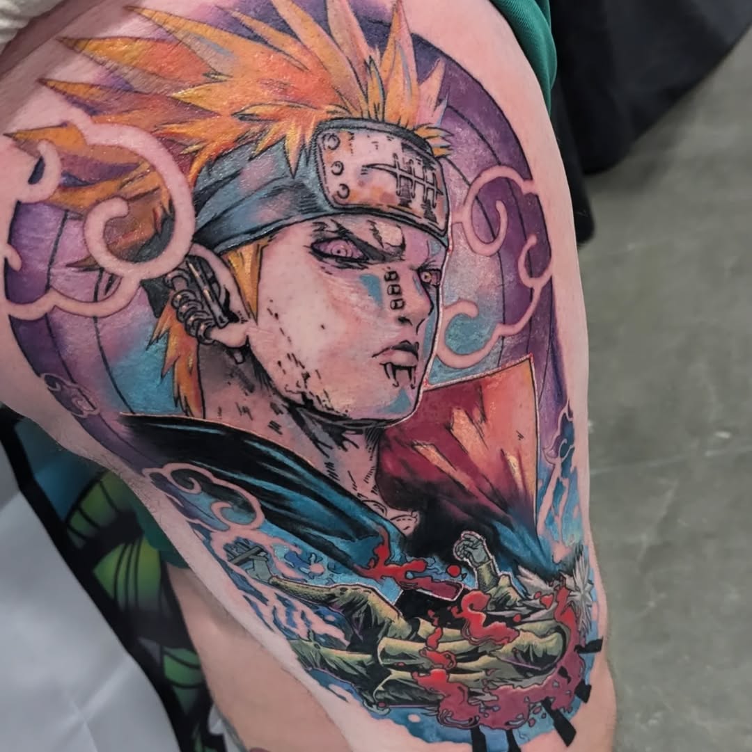 Tattoo by @casey_tuttle.art — anime, trash_polka