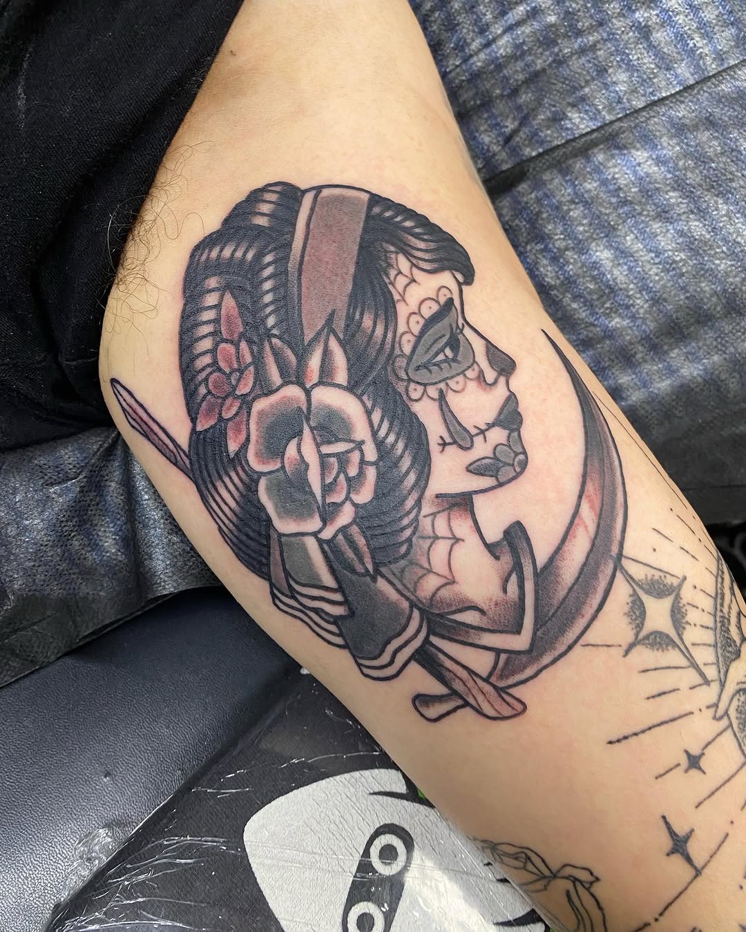 Tattoo by @heifbeantattoos — american_traditional, chicano