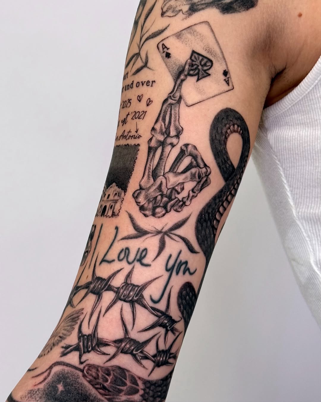 Tattoo by @ilovebluestattoos — black_and_grey, lettering_script