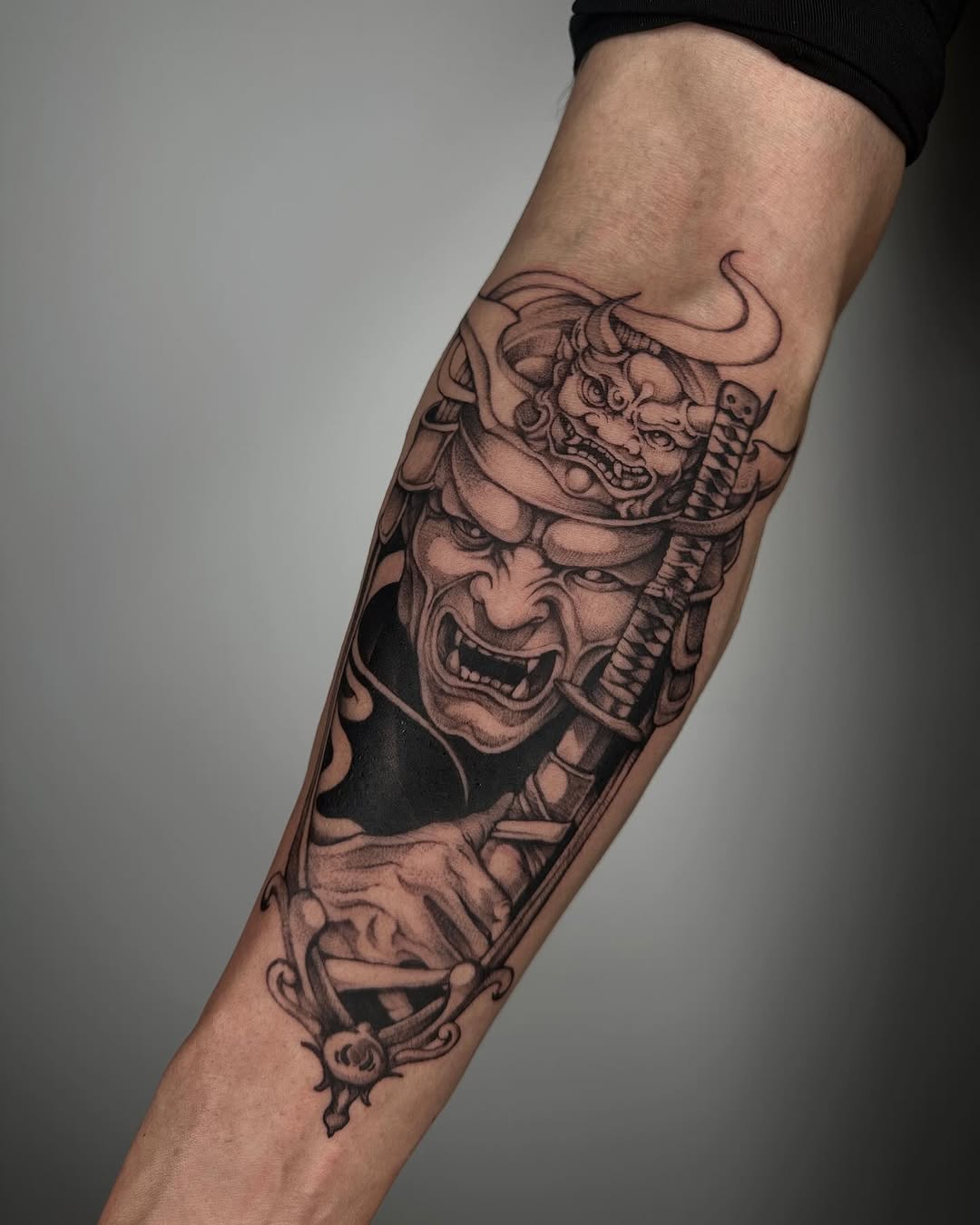 Tattoo by @art_lllex — japanese_irezumi, black_and_grey