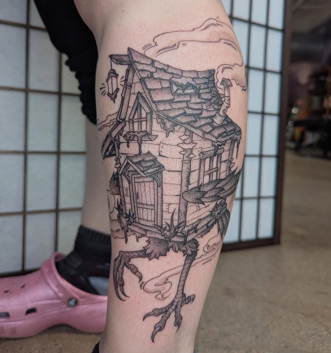 Tattoo by @lepus_tattoos — illustrative, dotwork