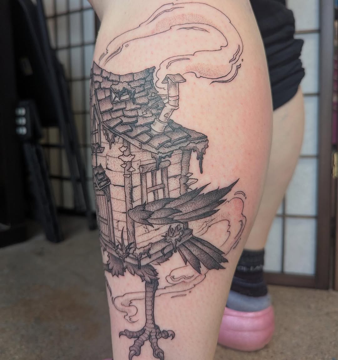 Tattoo by @lepus_tattoos — illustrative, dotwork