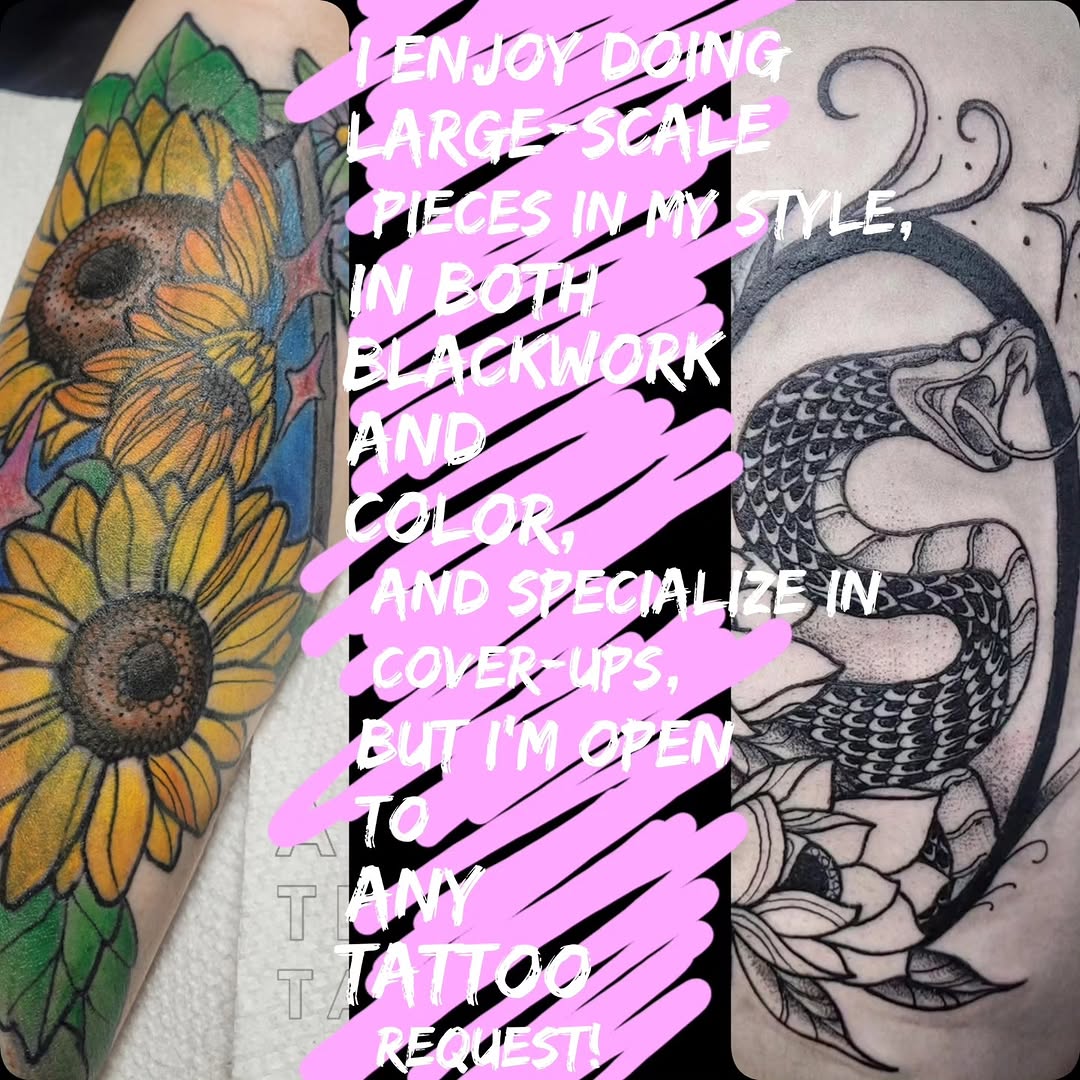 Tattoo by @ashleythomastattoos — illustrative, blackwork